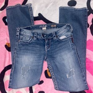 silver bootcut jeans